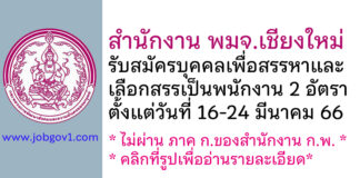 สำนักงาน พมจ.เชียงใหม่ รับสมัครบุคคลเพื่อสรรหาและเลือกสรรเป็นพนักงาน 2 อัตรา