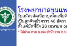 โรงพยาบาลชุมแพ รับสมัครคัดเลือกบุคคลเพื่อจ้างเป็นลูกจ้างชั่วคราว 46 อัตรา