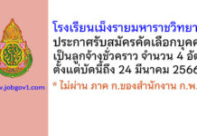โรงเรียนเม็งรายมหาราชวิทยาคม รับสมัครคัดเลือกบุคคลเป็นลูกจ้างชั่วคราว 4 อัตรา