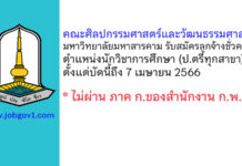 คณะศิลปกรรมศาสตร์และวัฒนธรรมศาสตร์ มหาวิทยาลัยมหาสารคาม รับสมัครลูกจ้างชั่วคราว ตำแหน่งนักวิชาการศึกษา
