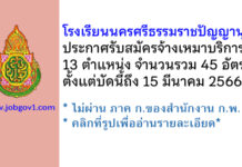 โรงเรียนนครศรีธรรมราชปัญญานุกูล รับสมัครจ้างเหมาบริการ 45 อัตรา