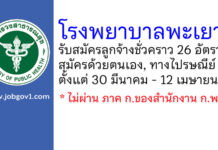 โรงพยาบาลพะเยา รับสมัครลูกจ้างชั่วคราว 26 อัตรา