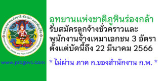 อุทยานแห่งชาติภูหินร่องกล้า รับสมัครลูกจ้างชั่วคราว และพนักงานจ้างเหมาเอกชน 3 อัตรา