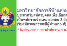 มหาวิทยาลัยการกีฬาแห่งชาติ รับสมัครบุคคลเพื่อเลือกสรรเป็นพนักงานจ้างเหมาเอกชน 3 อัตรา