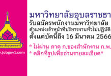 มหาวิทยาลัยอุบลราชธานี รับสมัครพนักงานมหาวิทยาลัย ตำแหน่งเจ้าหน้าที่บริหารงานทั่วไปปฏิบัติการ