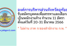 องค์การบริหารส่วนจังหวัดอุทัยธานี รับสมัครบุคคลเพื่อสรรหาและเลือกสรรเป็นพนักงานจ้าง 11 อัตรา