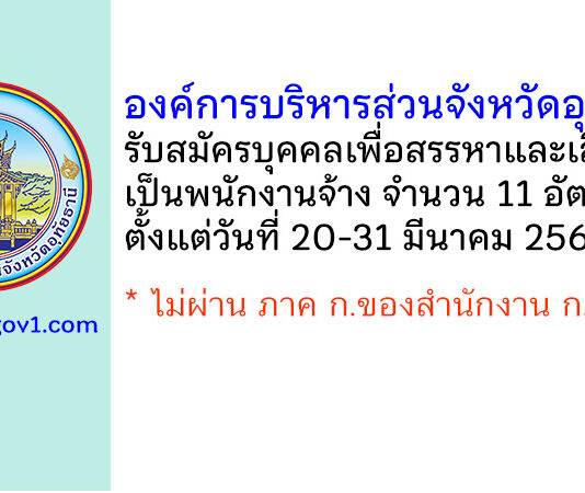 องค์การบริหารส่วนจังหวัดอุทัยธานี รับสมัครบุคคลเพื่อสรรหาและเลือกสรรเป็นพนักงานจ้าง 11 อัตรา