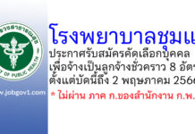 โรงพยาบาลชุมแพ รับสมัครคัดเลือกบุคคลเพื่อจ้างเป็นลูกจ้างชั่วคราว 8 อัตรา