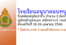 โรงเรียนอนุบาลนนทบุรี รับสมัครครูอัตราจ้าง 3 อัตรา