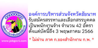 องค์การบริหารส่วนจังหวัดชัยนาท รับสมัครสรรหาและเลือกสรรบุคคลเป็นพนักงานจ้าง 42 อัตรา