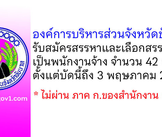 องค์การบริหารส่วนจังหวัดชัยนาท รับสมัครสรรหาและเลือกสรรบุคคลเป็นพนักงานจ้าง 42 อัตรา