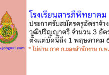 โรงเรียนสารภีพิทยาคม รับสมัครครูอัตราจ้าง 3 อัตรา