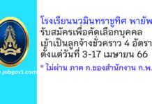 โรงเรียนนวมินทราชูทิศ พายัพ รับสมัครเพื่อคัดเลือกบุคคลเข้าเป็นลูกจ้างชั่วคราว 4 อัตรา