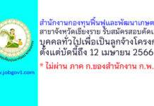 สำนักงานกองทุนฟื้นฟูและพัฒนาเกษตรกร สาขาจังหวัดเชียงราย รับสมัครลูกจ้างโครงการเร่งรัดการแก้ไขปัญหาหนี้ของเกษตรกร
