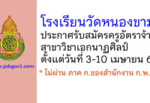 โรงเรียนวัดหนองขาม รับสมัครครูอัตราจ้าง วิชาเอกนาฏศิลป์