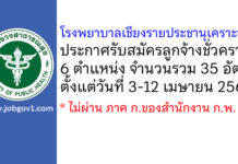 โรงพยาบาลเชียงรายประชานุเคราะห์ รับสมัครลูกจ้างชั่วคราว 35 อัตรา