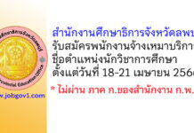 สำนักงานศึกษาธิการจังหวัดลพบุรี รับสมัครพนักงานจ้างเหมาบริการ ตำแหน่งนักวิชาการศึกษา