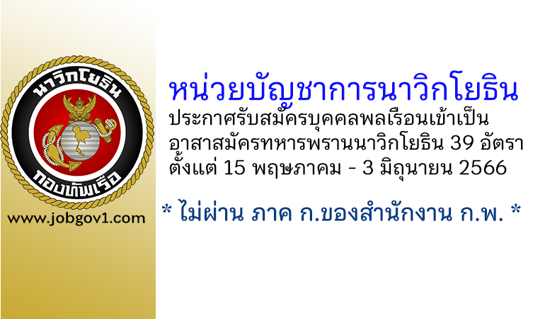 หน่วยบัญชาการนาวิกโยธิน รับสมัครบุคคลพลเรือนเข้าเป็นอาสาสมัครทหารพรานนาวิกโยธิน 39 อัตรา