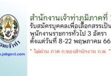 สำนักงานเจ้าท่าภูมิภาคที่ 1 รับสมัครบุคคลเพื่อเลือกสรรเป็นพนักงานราชการทั่วไป 3 อัตรา