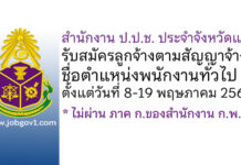 สำนักงาน ป.ป.ช. ประจำจังหวัดแพร่ รับสมัครลูกจ้างตามสัญญาจ้าง ตำแหน่งพนักงานทั่วไป