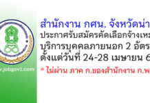 สำนักงาน กศน. จังหวัดน่าน รับสมัครคัดเลือกจ้างเหมาบริการบุคคลภายนอก 2 อัตรา
