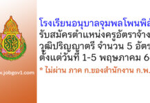 โรงเรียนอนุบาลจุมพลโพนพิสัย รับสมัครครูอัตราจ้าง 5 อัตรา