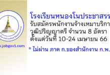 โรงเรียนหนองโนประชาสรรค์ รับสมัครพนักงานจ้างเหมาบริการ 8 อัตรา