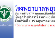 โรงพยาบาลพยุห์ รับสมัครบุคคลเพื่อคัดเลือกเป็นลูกจ้างชั่วคราว 6 อัตรา