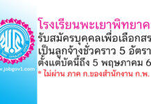 โรงเรียนพะเยาพิทยาคม รับสมัครบุคคลเพื่อเลือกสรรเป็นลูกจ้างชั่วคราว 5 อัตรา