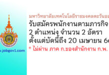 มหาวิทยาลัยเทคโนโลยีราชมงคลตะวันออก รับสมัครพนักงานตามภารกิจ 2 อัตรา