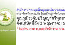 สำนักงานกองทุนฟื้นฟูและพัฒนาเกษตรกรสาขาจังหวัดสระแก้ว รับสมัครสอบคัดเลือกบุคคลเพื่อเป็นลูกจ้างโครงการ