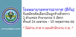 โรงพยาบาลทหารอากาศ (สีกัน) รับสมัครคัดเลือกเป็นลูกจ้างชั่วคราว 5 อัตรา