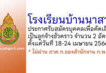 โรงเรียนบ้านนาสาร รับสมัครบุคคลเพื่อคัดเลือกเป็นลูกจ้างชั่วคราว 2 อัตรา