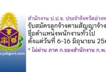 สำนักงาน ป.ป.ช. ประจำจังหวัดอ่างทอง รับสมัครลูกจ้างตามสัญญาจ้าง ตำแหน่งพนักงานทั่วไป