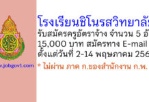 โรงเรียนชิโนรสวิทยาลัย รับสมัครครูอัตราจ้าง 5 อัตรา