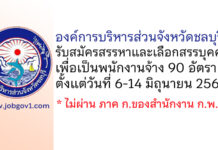 องค์การบริหารส่วนจังหวัดชลบุรี รับสมัครสรรหาและเลือกสรรบุคคลเพื่อเป็นพนักงานจ้าง 90 อัตรา