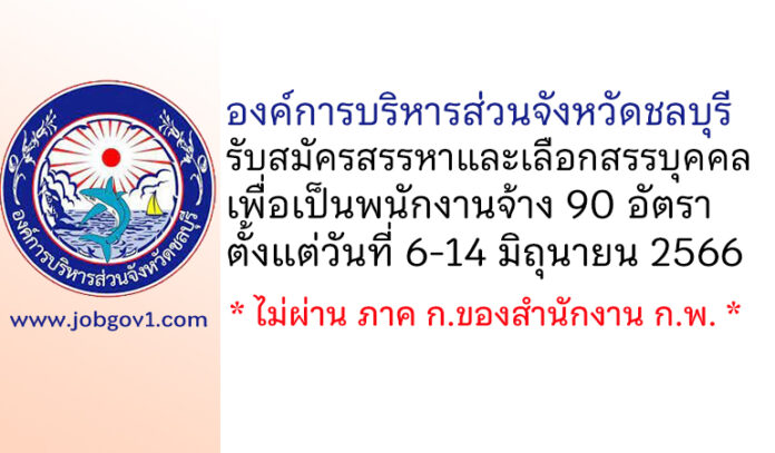 องค์การบริหารส่วนจังหวัดชลบุรี รับสมัครสรรหาและเลือกสรรบุคคลเพื่อเป็นพนักงานจ้าง 90 อัตรา