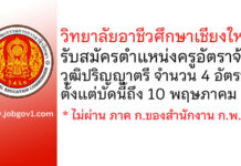 วิทยาลัยอาชีวศึกษาเชียงใหม่ รับสมัครครูอัตราจ้าง 4 อัตรา