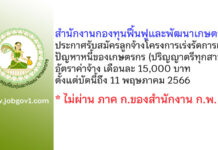 สำนักงานกองทุนฟื้นฟูและพัฒนาเกษตรกร รับสมัครลูกจ้างโครงการเร่งรัดการแก้ไขปัญหาหนี้ของเกษตรกร