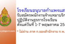 โรงเรียนอนุบาลกำแพงแสน รับสมัครพนักงานจ้างเหมาบริการปฏิบัติงานธุรการโรงเรียน
