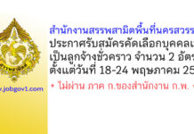 สำนักงานสรรพสามิตพื้นที่นครสวรรค์ รับสมัครคัดเลือกบุคคลเพื่อเป็นลูกจ้างชั่วคราว 2 อัตรา