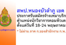 สพป.หนองบัวลำภู เขต 2 รับสมัครจ้างเหมาบริการ ตำแหน่งนักวิชาการคอมพิวเตอร์