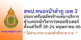 สพป.หนองบัวลำภู เขต 2 รับสมัครจ้างเหมาบริการ ตำแหน่งนักวิชาการคอมพิวเตอร์