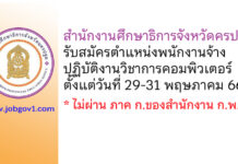 สำนักงานศึกษาธิการจังหวัดครปฐม รับสมัครจ้างเหมาบริการ ตำแหน่งพนักงานจ้างปฏิบัติงานวิชาการคอมพิวเตอร์