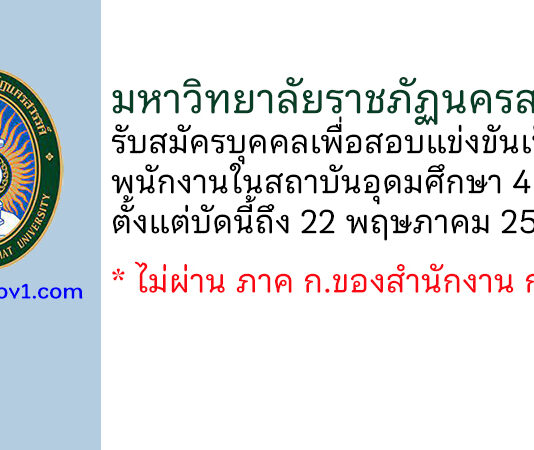มหาวิทยาลัยราชภัฏนครสวรรค์ รับสมัครบุคคลเพื่อสอบแข่งขันเป็นพนักงานในสถาบันอุดมศึกษา 4 อัตรา