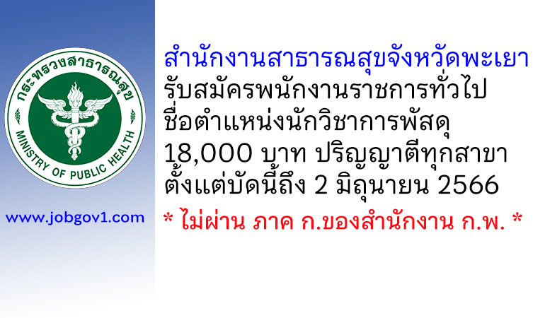 สำนักงานสาธารณสุขจังหวัดพะเยา รับสมัครพนักงานราชการทั่วไป ตำแหน่งนักวิชาการพัสดุ