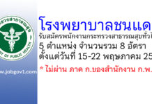 โรงพยาบาลชนแดน รับสมัครพนักงานกระทรวงสาธารณสุขทั่วไป 8 อัตรา