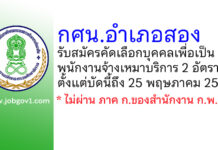กศน.อำเภอสอง รับสมัครคัดเลือกบุคคลเพื่อเป็นพนักงานจ้างเหมาบริการ 2 อัตรา