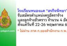 โรงเรียนหนองแค “สรกิจพิทยา” รับสมัครครูอัตราจ้าง และลูกจ้างชั่วคราว 4 อัตรา