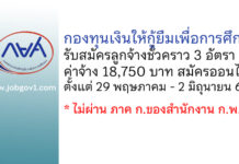 กองทุนเงินให้กู้ยืมเพื่อการศึกษา รับสมัครลูกจ้างชั่วคราว 3 อัตรา